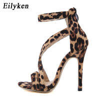 Eilyken Summer Fashion Leopard grain Party Sexy Open-toed Thin heels Sandals Elegant Buckle Strap Lady Pumps Sandals size 35-40