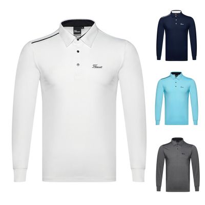 Golf clothing mens quick-drying breathable non-ironing lapel casual sports polo shirt top long-sleeved T-shirt G4 Castelbajac Odyssey PEARLY GATES  FootJoy Amazingcre Malbon DESCENNTE▥♠✟
