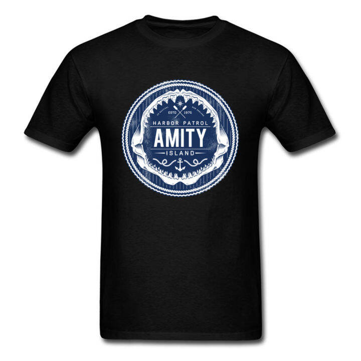 unique-men-tshirt-amity-island-harbor-patrol-tshirt-shark-jaws-t-shirt-black-clothing-vintage-tees-hipster