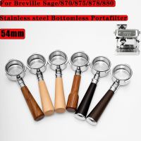 54mm Stainless Steel Bottomless Portafilter for Breville Sage/870/875/878/880 Coffee Makers Modified Handle Coffee Accessories Mesh Covers