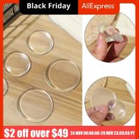 【CW】 6Pcs Door Handle Plug Transparent Soft Silicone Wall Protector Non slip adhesive Round Doors Stop Muffler