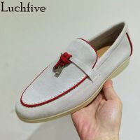 2021 New Loafers Woman flat Shoes Kid Suede Metal Lock Leather tassel Design Casual Lazy Slip-on Runway Walk Shoes Mujer