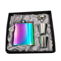 【CW】 Flask Hip Sake Cup Set Outdoor Flat Liquor Alcohol Whiskey Wine Flagon Mug Wearproof Pot Drinking for Camping