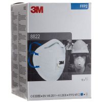 3M หน้ากากสำหรับงานบัดกรี หลอมโลหะ พร้อมวาล์วระบายอากาศFFP2 รุ่น8822 (10ชิ้น/กล่อง)