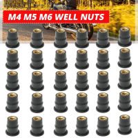 Y2HQWL Universal รถจักรยานยนต์ Off-Road 4/5/6Mm Fairing Cowl Fastener ตาบอดสำหรับ Honda M4/M5/M6ยาง Well Nuts กระจกสกรูกระจกรถจักรยานยนต์ Fastener