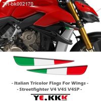 ♀☬✚ For DUCATI Streetfighter V4 V4S V4SP Italian Tricolor Flags for Wings 3D Winglet Flank Sticker Decal