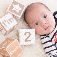 ▲พร้อมส่ง บล็อกไม้บอกอายุ เด็กแรกเกิด ถึงเด็กโต Week Month Year Baby Age Blocks พร็อพถ่ายรูปเด็ก ของขวัญเด็ก 4 ชิ้นชุด✶