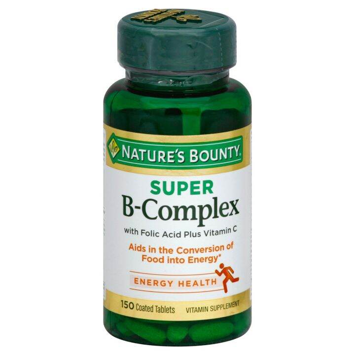 Nature 'S Bounty, Super B-Complex พร้อมกรดโฟลิค Plus วิตามิน C,แท็บเล็ต ...