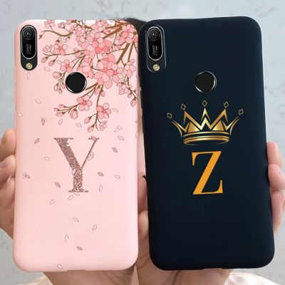 สำหรับ Huawei Y6 Y 6ไพรม์เคส2019รูปมงกุฎดอกไม้ฝาหลังซิลิโคนนิ่มมีภาพวาดสำหรับ HuaweiY6 2019เคส MRD-LX1