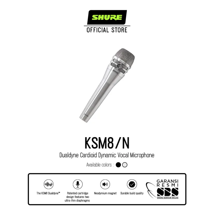 Shure KSM8/N Dualdyne Cardioid Dynamic Vocal Microphone Lazada Indonesia