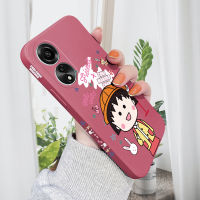 เคสสำหรับ OPPO A78 4G เคสโทรศัพท์ลายการ์ตูน Chibi Maruko-Chan เด็กผู้หญิงพิมพ์ลายด้านข้างพิมพ์ลายขอบสี่เหลี่ยมปลอกซิลิโคนน้ำคลุมทั้งหมดเคสป้องกันทนแรงกระแทกกล้อง