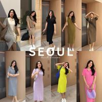 12FEBRUARY  SEOUL KNIT DRESS เดรสยาว คอปก ผ้า knit ทออย่างดีทั้งตัว ยืดได้เยอะมาก