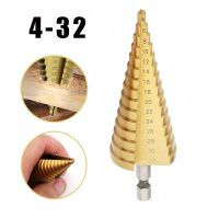 4 -32mm Titanium Coated Metal Hex Core Drill Bits HSS High Speed Steel Step Drill Bit Set Cone Hole Wood Cutter Taper Metric