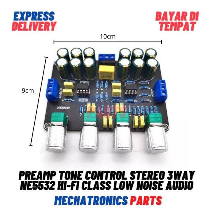 Preamp Tone Control Stereo 3Way NE5532 HiFi Class Low Noise Pre