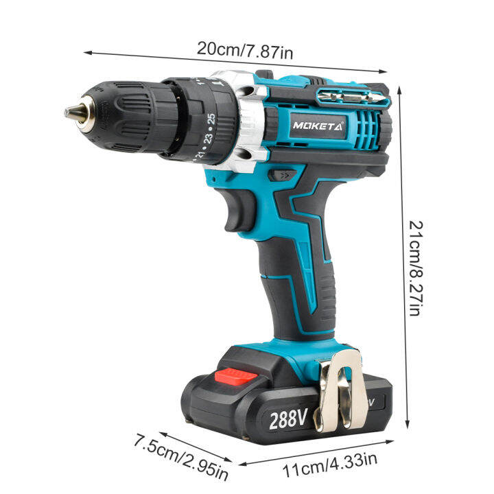 moketa-สว่านแบต-สว่านไร้สาย-288v-สว่านไขควงกระแทกไร้สาย-3ระบบ-cordless-impact-drill-สว่านกระแทก-ไร้สาย-สว่า