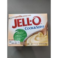 Sale Promotion ? Jell-o Cook&amp;Serve Pudding Vanilla สำหรับทำขนมพุดดิ้ง  130g ราคาถูกใจ