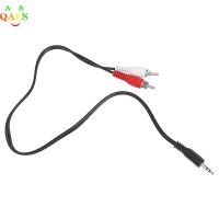 【CW】 0.5M 3.5mm Jack To 2 RCA Audio Cables 3.5 Male Gold Plated Coaxial Aux Cable For Laptop TV DVD Amplifier