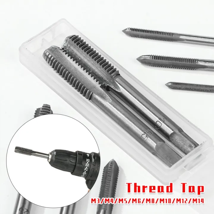 Tdpti76v8 2pcsset M3m14 Hss Screw Machine Spiral Point Fluted Plug