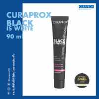 CURAPROX ยาสีฟัน Black is White ผสม activated charcoal ช่วยขจัดคราบสีไวน์ ชา กาแฟ ปราศจากสารฟอกสี กลิ่นเฟรชไลม์ ขนาด 90 มล.