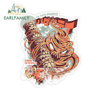 EARLFAMILY 13เซนติเมตร X 10.7เซนติเมตร Kaiju ปาเก็ตตี้สติกเกอร์รถตลกอิตาลีราเมนมอนสเตอร์รูปลอก JDM ด้านหลังกระจกลำต้นตกแต่ง