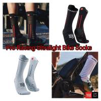 Compressport ถุงเท้าปั่น รุ่นบางพิเศษ ข้อยาว PRO RACING SOCKS V4.0 ULTRALIGHT BIKE น้ำหนักเบาพิเศษ