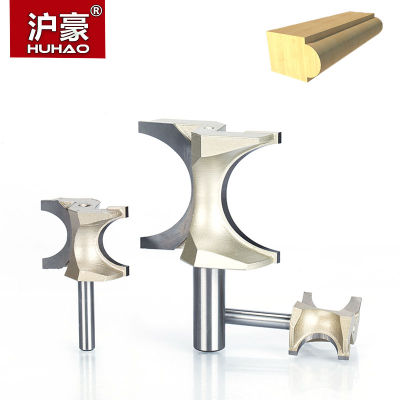 HUHAO 1pc 1/2 1/4 นิ้ว Shank Half Round bit 2 Flute Endmill Router Bits สําหรับไม้โดยไม่ต้องแบริ่งเครื่องมืองานไม้เครื่องตัดมิลลิ่ง