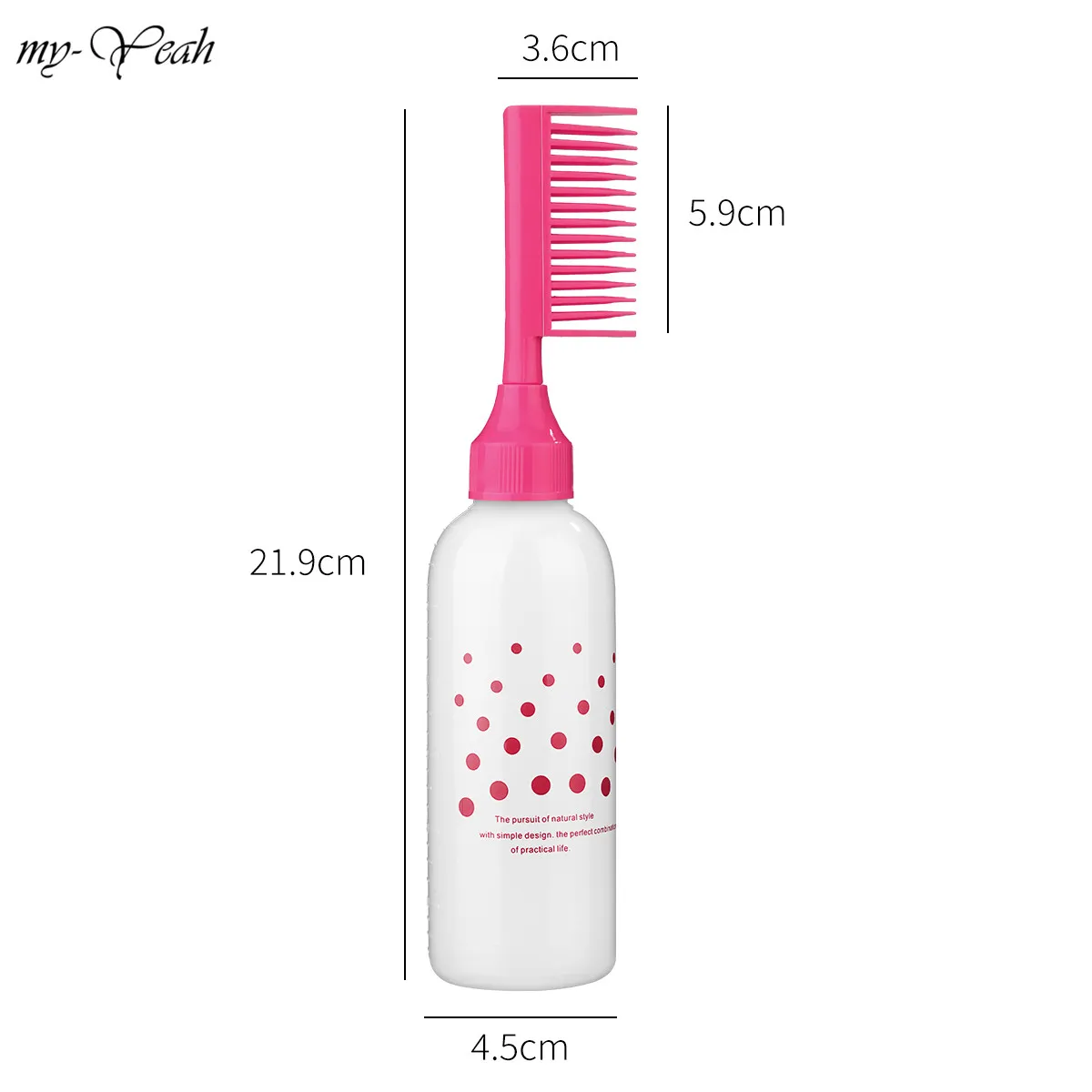 Plastic Hair Dye Refillable Bottle Empty Applicator Comb