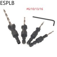 【LZ】♧  ESPLB-Hex Shank HSS Countersink Drill Bit Set 1/4    6  10  13  16 Buracos pia Carpinteiro perfurado Carpintaria Ferramenta de chanfro 4pcs