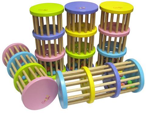Đồ chơi trống lắc bi 3 tầng lục lạc cho bé chơi âm thanh và màu sắc - ảnh sản phẩm 1