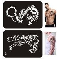 Big Henna Stencils เซ็กซี่ Dragon Tiger Airbrush สำหรับภาพวาด Body Glitter Tattoo Stencil Pochoir Peinture-GHKUG STORE