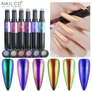 BORN PRETTY Mirror Nail Glitter Powder Silver Pink Nail Glitter Air Cushion  Magic Pen Chrome Effect Metallic Color Decoration