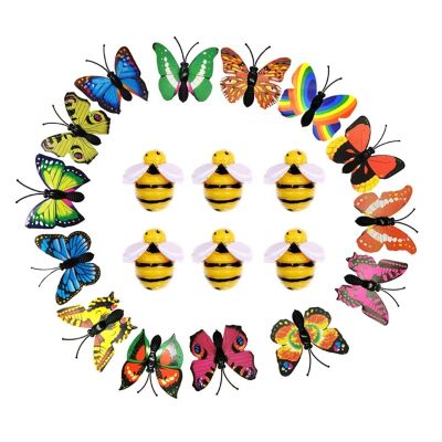 ❃ﺴ☍ 40pcs Exquisite Colorful Butterfly Bee Shaped Pushpin Fixed Wall Decorative Thumbtack Pins DIY School Cork Board Message Board