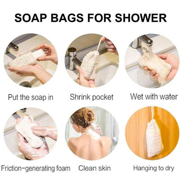 48pcs-shower-bath-ramie-soap-bag-natural-ramie-soap-bag-exfoliating-soap-saver-pouch-holder