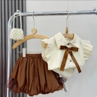 Childrens Summer Suit New Girl Baby Cotton Short-sleeved Shirt Shorts Clothing Outfit Little Girl Clothes Set 2 4 6 7Y