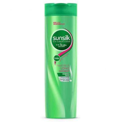 SUNSILK HEALTHIER &amp; LONG 140ML.ซันซิล แชมพู เฮลธีเออร์ แอนด์ ลอง สีเขียวอ่อน ขนาด 140 มล.