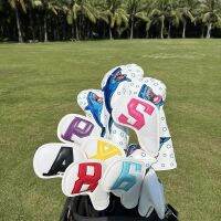 Golf Iron Club Head Covers Set Headcovers-Big Colorful Number - Long Neck-Pu Leather Golf Clubs 10Pcs/Pack (White+Color Number)