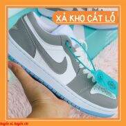Full box + full phụ kiện  Giày thể thao, giày JD trắng ghi cổ thấp