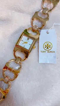 Tory Burch Rectangular Gold-Tone White Dial Robinson Watch TBW1500