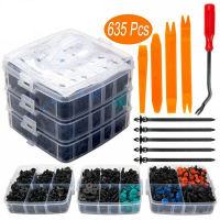 635Pcs รถคลิปยึดพลาสติกชุดพร้อมกล่องผสม Auto Body Push Retainer Pin Rivet กันชนประตู Trim แผง Fastener คลิป Kit