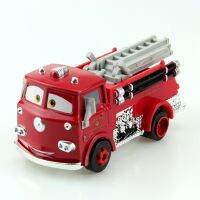 【The-Best】 The Pie Mart Pixar Cars Firetruck สีแดง1:55 Scale โลหะผสมหล่อขึ้นรูปของเล่นน่ารักสำหรับของขวัญเด็กตัวเลขการ์ตูนอะนิเมะ