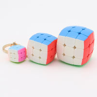 [ Yongjun Mini Bread Third Order Series Rubiks Cube ] มินิสีทึบเรียบ 3 พวงกุญแจของเล่นลูกบาศก์รูบิค