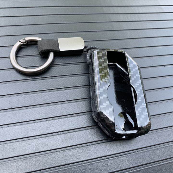 For BMW Motorrad Carbon Keyless Key Cover Keycase Keychain Holder For