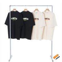High Version VETE VETE fluorescent letter printing short-sleeved loose Oversize round neck T-shirt street personality