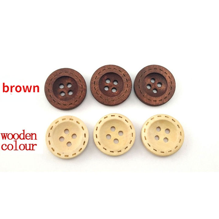 30-pieces-of-4-hole-wooden-sewing-buttons-10-25mm-brown-dotted-wooden-buttons-scrapbook-handmade-crafts-gift-decorative-buttons