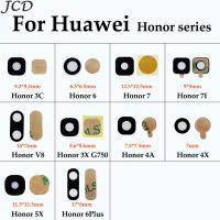 Jcd Tutup Lensa Kamera หลังสีดำ1ชิ้นสำหรับ Huawei Honor 6 3c 4x 3x G510 7 7i V8 4a 5X6 Plus กาวกระจกกล้องถ่ายรูป