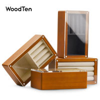 WoodTen แหวนไม้ต่างหูสร้อยคอสร้อยข้อมือนาฬิกากล่องเก็บเครื่องประดับจัดงานวันเกิดของขวัญวันครบรอบกล่อง SM135 SM136