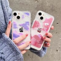 Cartoon Clear Pattern Iridescent Cloud Phone Case For 12 Pro 13 11 Pro Max X XS XR 7 8 Plus Soft Thick Shockproof Cover