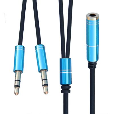 0.8m 3.5mm Female to Dual 3.5 Male Audio Sharing Splitter Cable For 2 Computer Audio Output to One Speaker Cables