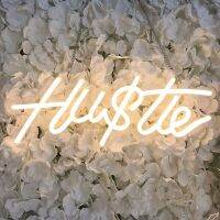 Hustle 2ปากการูปหัวใจ37X1 5ซม. ไฟกลางคืน USB นีออน LED เชื่อมต่อห้องป้ายตกแต่งสดผับบาร์ร้านค้าโรงรถบ้านงานเลี้ยงตกแต่งศิลปะบนผนัง