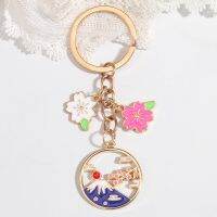 Cartoon Keychain Japan Mountain Enamel Chains Souvenir Gifts Men Jewelry